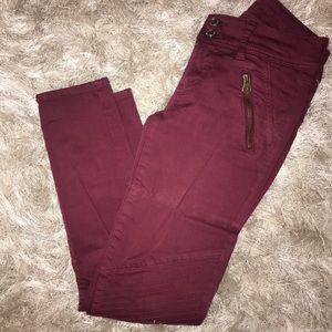 cranberry american eagle skinny crop pants